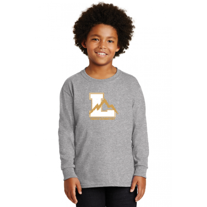 linclon Full Front Youth Long Sleeve Core Cotton Tee